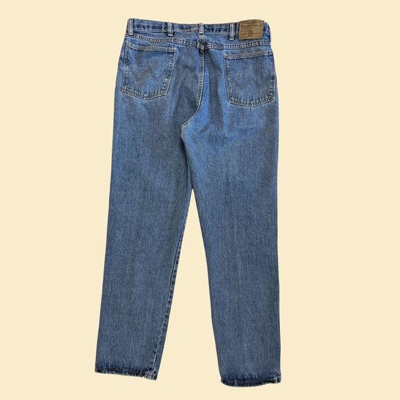 2000s Wrangler 36x31.5 denim pants, vintage Y2K straight leg medium wash jeans - Picture 8 of 8